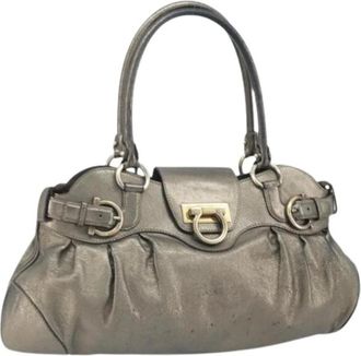 Ferragamo Pre-owned Handbags, female, Yellow, Size: ONE SIZE Pre-owned Leather Handbag