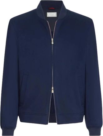 Brunello Cucinelli Bomberjack - Heren - Bomber jackets - Blauw - M - Jassen