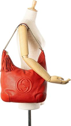 Gucci Hobo Bags - 2000-2015 Medium Leather Soho Shoulder Bag - Gr. unisize - in Rot - für Damen
