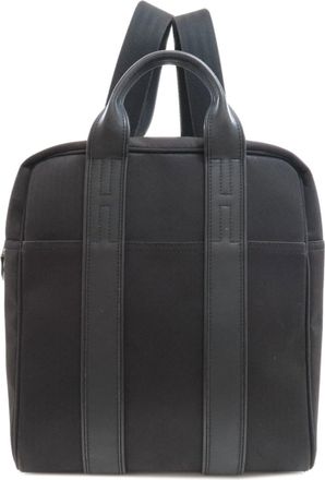 Herm&egrave;s Acapulco Black Toile Chevron Backpack (Pre-Owned)