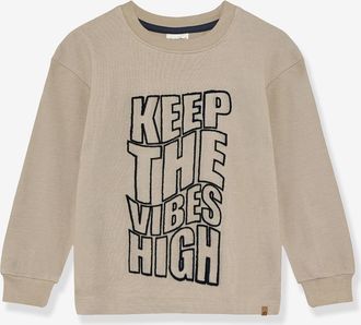 Minymo Sweatshirt, Rippb&uuml;ndchen, Allover-Print, Jungen MINYMO sandfarben