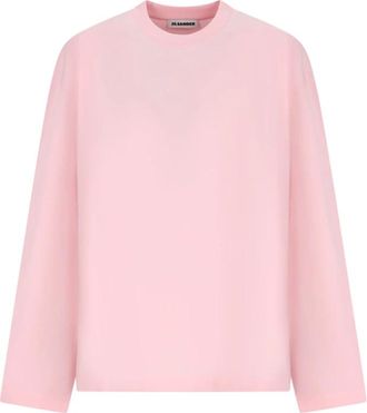 Jil Sander T-Shirt CN LS PNT - - Tops - Donna - Rosa - S