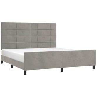 vidaXL Vidaxl - Estructura De Cama Sin Colch&oacute;n Terciopelo Gris Claro 160x200 Cm
