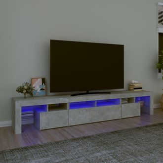 Berkfield Home TV Cabinet with LED Lights Concrete Grey 230x36.5x40 cm