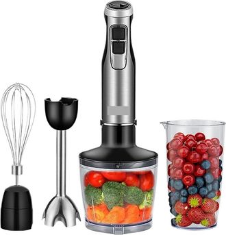 OEM Licuadora De Inmersi&oacute;n 4 En 1 De Alta Potencia De 1200 W Con Picadora Y Vaso Para Batidos, Cuchillas De Acero Inoxidable Para Hielo Y Licuado Potente