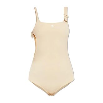 Courr&egrave;ges One-piece, female, Beige, Size: XS Buckle Swimsuit