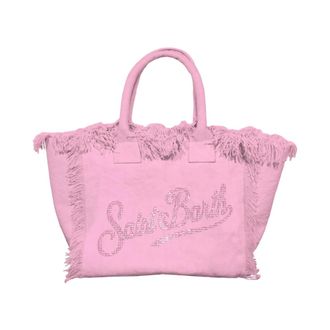 MC2 Saint Barth Tote Bags, female, Pink, Size: ONE SIZE Canvas Shoulder Bag with Zip Closure