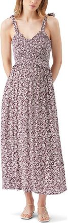 Ripe Dana Shirred Dress in Maroon /White at Nordstrom, Size X-Large Au