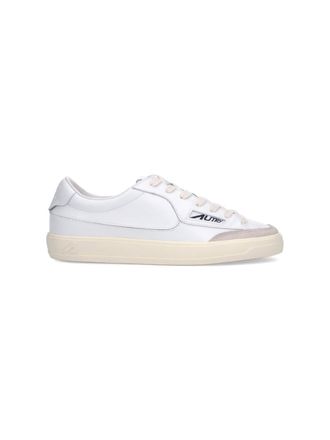 Autry Low-top White Leather Sneakers with Subtle Suede Accents