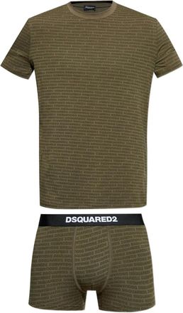 Dsquared2 Set due pezzi con stampa - Verde