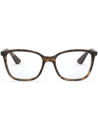 Ray-Ban square-frame glasses - unisex - Acetate - 54 - Brown