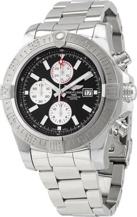 Breitling Super Avenger II Chronograph Automatic Chronometer Black Dial Mens Watch BC29/168A