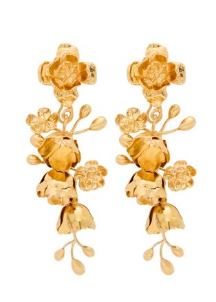 Chlo&eacute; Floral Gold-tone Brass Drop Earrings - One Size