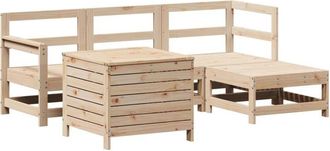 vidaXL Juego De Sof&aacute;s De Jard&iacute;n 5 Piezas Madera Maciza De Pino Vidaxl