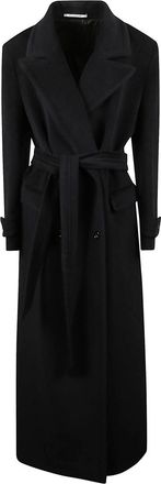 Tagliatore Black Wool Long Coat