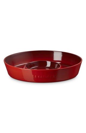 LE CREUSET Oval Stoneware Chip & Dip Platter in Cerise at Nordstrom