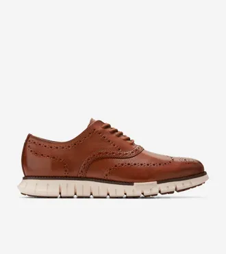Cole Haan Mens ZER&Oslash;GRAND Remastered Wingtip Oxford Shoes - Brown Size 10.5