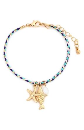Panacea Cord Charm Bracelet in Blue at Nordstrom