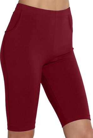 Generic Leggings for Women UK Yoga Gym Cycling Shorts High Waist Super Stretchy Tummy Control Shaping Shorts Solid Color Summer Leggings Three Part Pants Half