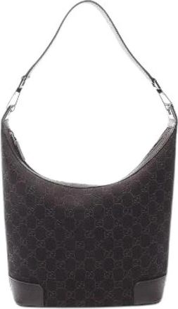 Gucci Pre-owned GG Canvas Leren Schoudertas - Dames - Vintage Schoudertas - Bruin - ONE Size - Leer - Vintage