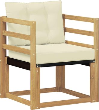 vidaXL Sof&aacute; De Exterior Madera Maciza De Acacia Y Textileno Blanco Vidaxl