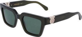 Ferragamo Sf 2066S Zonnebril - Dames - Zonnebrillen - Groen - 52 MM - Accessoires