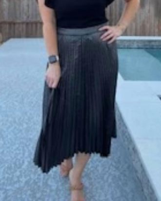 Skies Are Blue Clothing Metallic Lights Skirt In Black