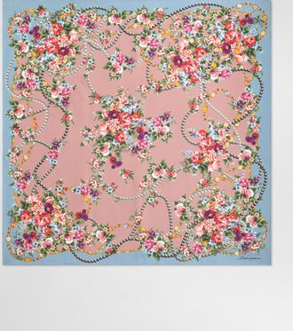 Dolce & Gabbana Small Flower Bouquets-print Silk Twill Scarf 90x90 - Woman Scarves And Silks Multicolor Onesize