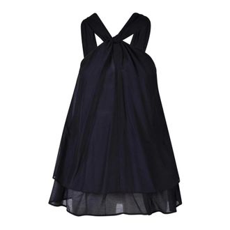 Attic and Barn Zijde Katoen Top - Dames - Tops zonder mouwen - Zwart - XS - Katoen - Tops