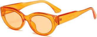 Generic Women Shopping Sunglasses Commuter Outdoor Vacation Decorative Sun Glasses(Orange)