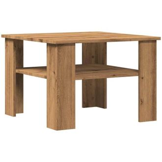 vidaXL Mesa De Centro Madera De Ingenier&iacute;a Roble Artisan 60x60x42 Cm Vidaxl