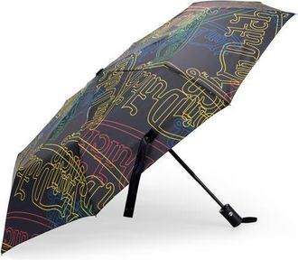 Von Dutch Compact Automatic Umbrella, Strong & Portable in Neon Logo at Nordstrom