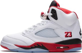 Nike Jordan 5 Retro OG Fire Red - Heren - Skateschoenen - Wit - 52 1/2 EU - Leer - Fitness