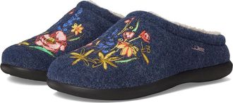 L.L.Bean Daybreak Scuff Motif 2 Womens Slippers Night/Jess Franks Floral : 10 B - Medium, Wool