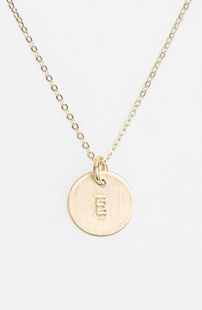 Nashelle 14k-Gold Fill Initial Mini Circle Necklace in 14K Gold Fill E at Nordstrom