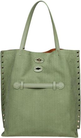 Zanellato Amoretto M Leren Tote Bag - Dames - Shoppers - Groen - ONE Size - Leer - Tassen