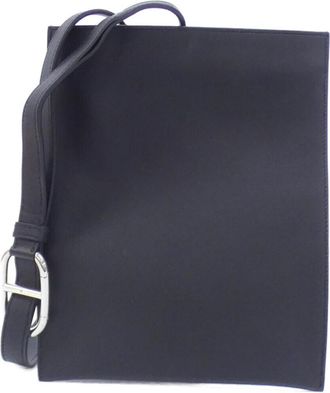 Herm&egrave;s Black Swift Leather Chain/Shoulder Wallet (Pre-Owned)