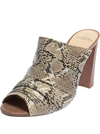 Alexandre Birman 90mm python-leather mules - women - Leather/Leather/Leather - 38 - Brown