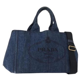 Prada Pre-owned Tote Bags, female, Blue, Size: ONE SIZE Pre-owned Vintage Tote Bag
