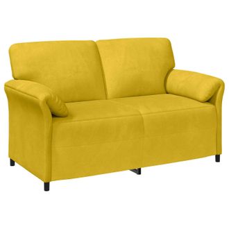 vidaXL Sof&aacute; De 2 Plazas Amarillo 158 X 83 X 95 Cm Terciopelo Vidaxl