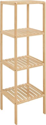 CARRYHOME Regal, Naturfarben, Naturmaterialien, Bambus, 4 F&auml;cher, 34x110x33 cm, Holzm&ouml;bel, Holzregale, B&uuml;cherregale Holz