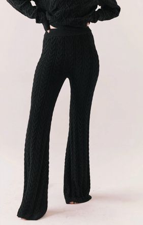 Chaser Womens Rhym Cable Knit Pant In Black