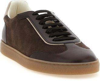 Brunello Cucinelli Mens Brown Calfskin Low Top Sneakers
