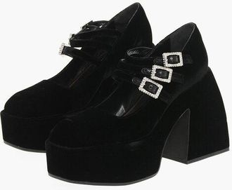 Nodaleto Velour MARIETTA Mary Jane Pumps 12cm size 41