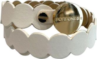 Borbonese Witte Echte Leren Damesriem