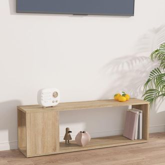 Berkfield Home TV Cabinet Sonoma Oak 100x24x32 cm Engineered Wood in Brown | Size: 100 x 24 x 32 cm