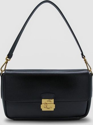Coccinelle Black Leather C-Me Lock Shoulder Bag