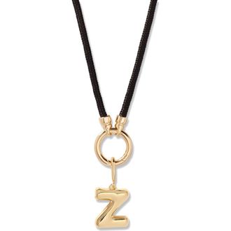 Brook & York Kai Initial Charm Necklace in Gold/Black Z at Nordstrom