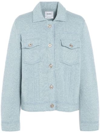 Barrie contrast-stitching denim-effect jacket - Blue