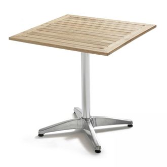 Oviala Mesa de jard&iacute;n cuadrada de aluminio y madera
